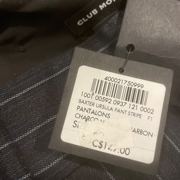 Club Monaco Charcoal with blue stripe Baxter Ursula Pant - Picture 3 of 6